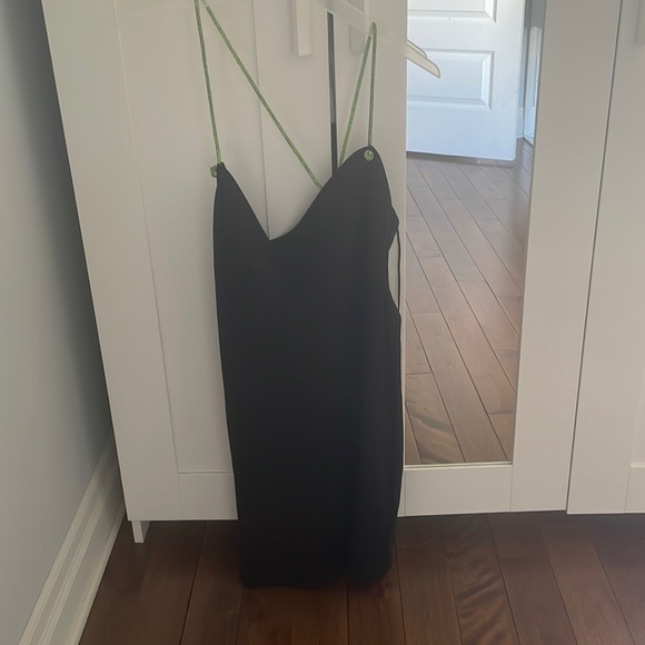 Zara black dress green sparkle straps - Picture 2 of 2